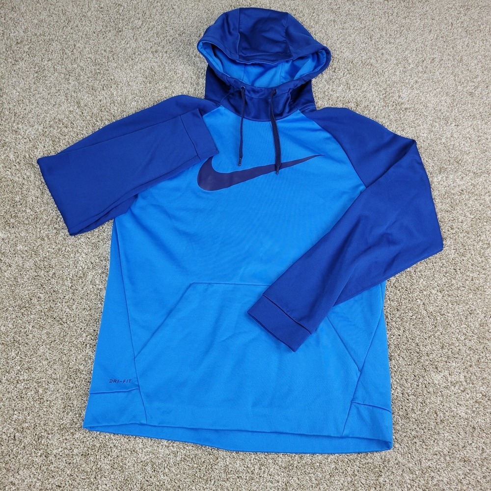 Nike‎ Mens Large Blue Performance Hoodie Sweatshirt Jacket Swoosh